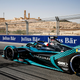 A Jaguar Formula E car races in Diriyah